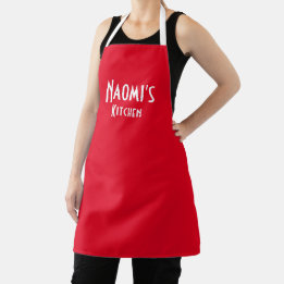 Personalised Stylish Modern Red Apron