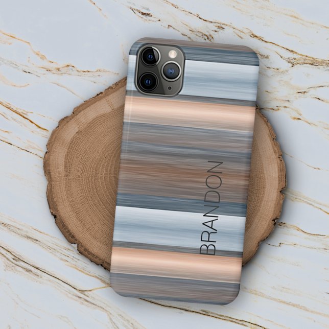 Personalised Stylish Modern Stripes Art Pattern iPhone Case (Creator Uploaded)
