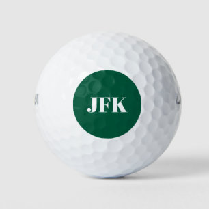 Personalised Stylish monogram green Golf Balls
