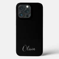 Personalised stylish script name monogram black