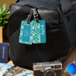 Personalised Stylish Tropical Palm Luggage Tag<br><div class="desc">A turquoise,  green and white tropical palm tree frond design,  this luggage tag is personalised with your first name in a chic handwritten script on the front and your details on the back. The perfect personal gift or accessory for any occasion! MATCHING suitcase and more in our travel collection.</div>