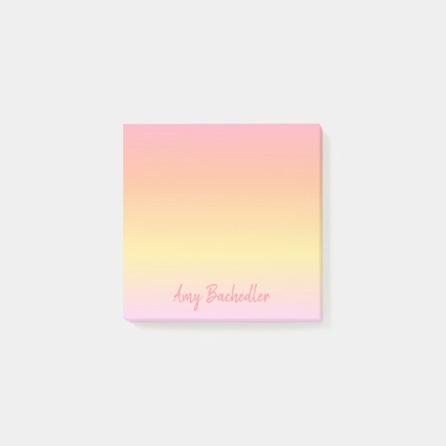 Personalised Subtle Ombre Sunset Post-it Notes (Front)