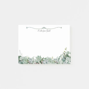 Personalised Succulent Post-It Notes