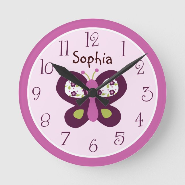 Personalised Sugar Plum/Butterfly Clock (Front)
