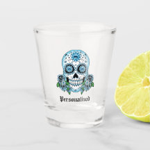 Personalised Sugar Skull Shot Glass