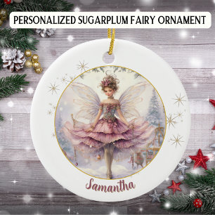 Personalised Sugarplum Fairy Christmas Ceramic Tree Decoration