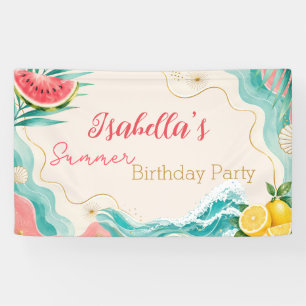 Personalised Summer Birthday Party Banner