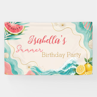 Personalised Summer Birthday Party Banner