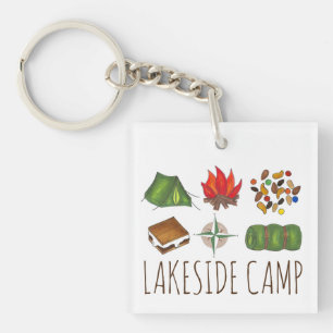 Personalised Summer Camp Camping Keychain