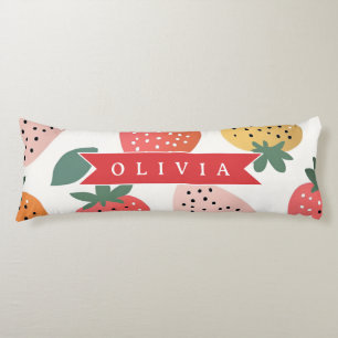 Personalised Summer Colourful Strawberry Pattern Body Cushion