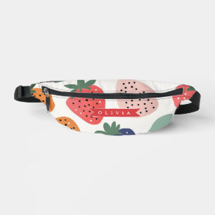 Personalised Summer Colourful Strawberry Pattern Bum Bags