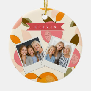 Personalised Summer Colourful Strawberry Pattern Ceramic Tree Decoration