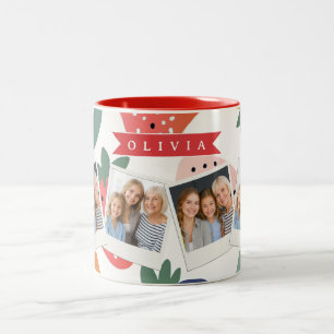 Personalised Summer Colourful Strawberry Pattern Two-Tone Coffee Mug