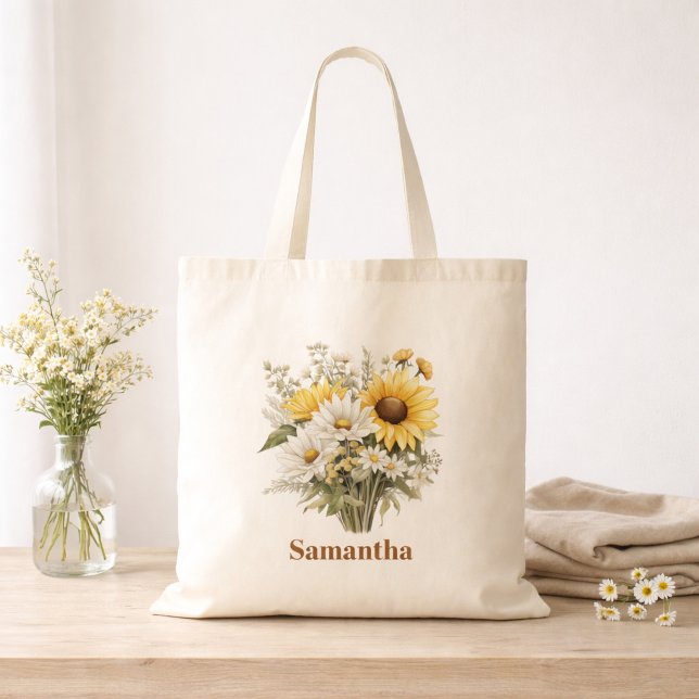 Personalised Summer Daisy Floral Tote Bag (Creator Uploaded)