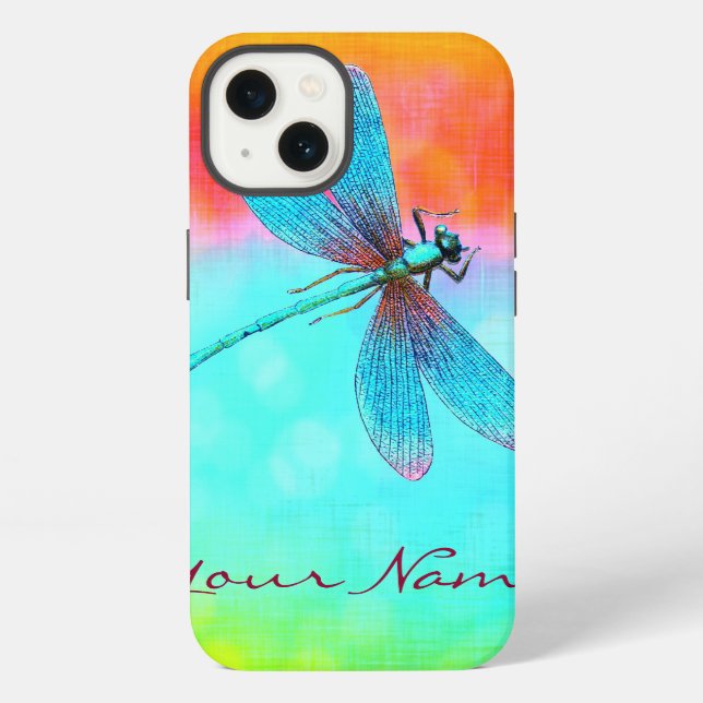 Personalised Summer Dragonfly iPhone Case (Back)