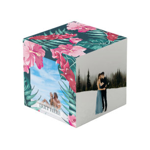 Personalised Summer Exotic Flowers design Cube