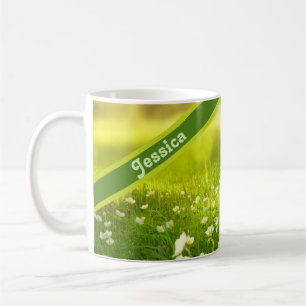 Personalised Summer Flower Field Coffee Mug