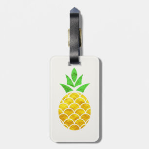 Personalised Summer Foil Gold Geometric Pineapple Luggage Tag