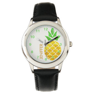 Personalised Summer Foil Gold Geometric Pineapple Watch
