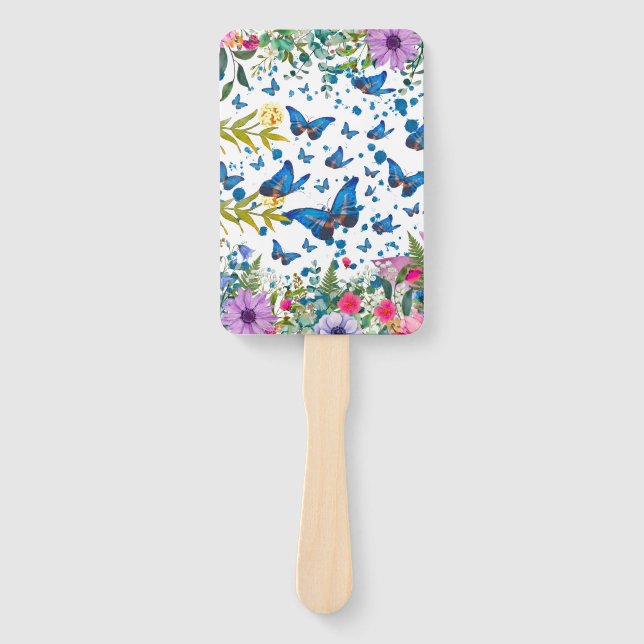 Personalised Summer Garden Botanical Hand Fans (Front)