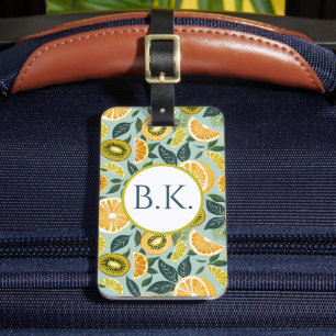 Personalised Summer Lemon Kiwi Luggage Tag