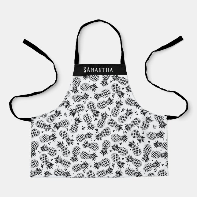 Personalised Summer Pineapple Pattern Apron (Front)