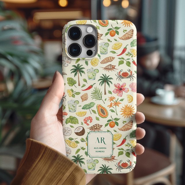 Personalised Summer Watercolor Monogram Case-Mate iPhone Case (Creator Uploaded)