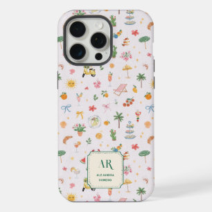 Personalised Summer Watercolor Monogram iPhone 15 Pro Max Case