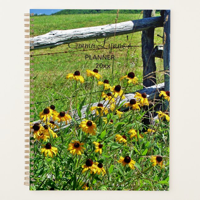 Personalised Summer Wildflowers Blue Ridge USA Planner (Front)