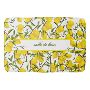 Personalised Summery Citrus Lemon Tree Branches  Bath Mat