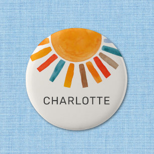 Personalised Sun 6 Cm Round Badge
