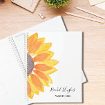 Personalised Sunflower 2023 Planner<br><div class="desc">This simple and stylish Planner is decorated with a yellow watercolor sunflower. Easily customisable with your name, and year. Use the Customise Further option to change the text size, style, and colour. Because we create our artwork you won't find this exact image from other designers. Original Watercolor © Michele Davies....</div>