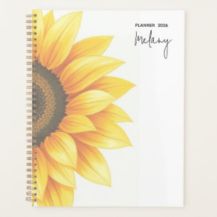 Personalised Sunflower 2026 Weekly Planner