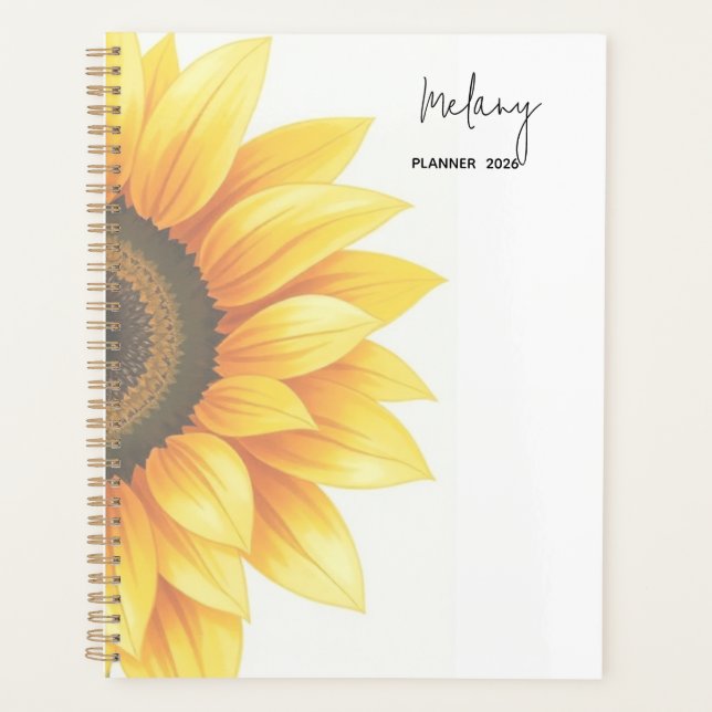 Personalised Sunflower 2026 Weekly Planner (Front)