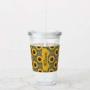 Personalised Sunflower Acrylic Tumbler