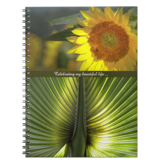 Personalised Sunflower and Palm Notepad Notebook