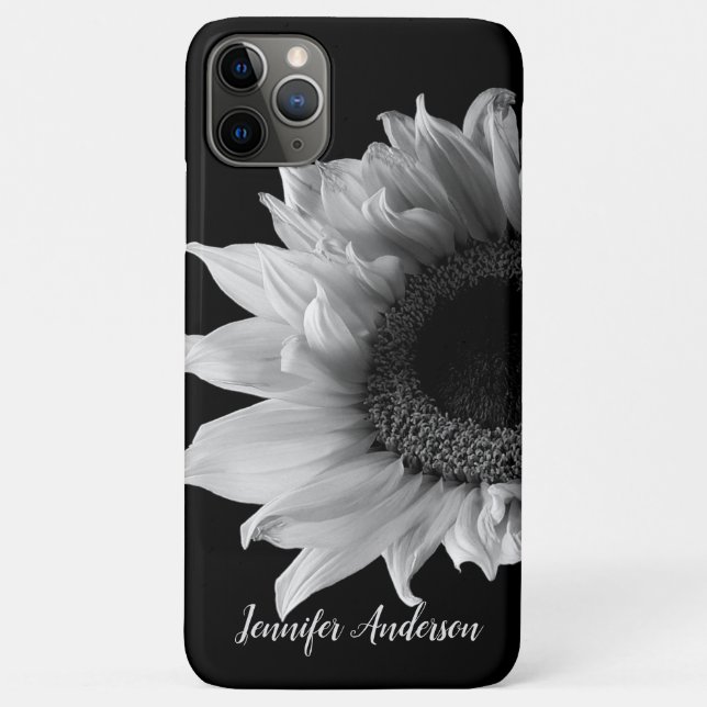 Personalised Sunflower - Black & White Photograph Case-Mate iPhone Case (Back)