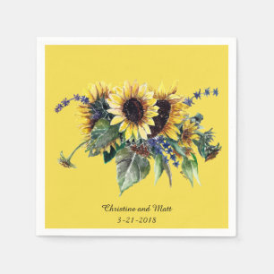 Personalised Sunflower Bouquet Napkin
