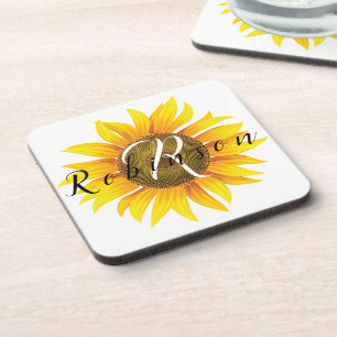 Personalised sunflower  coaster