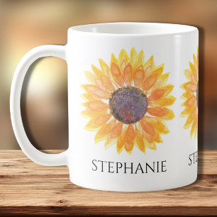 Personalised Sunflower  Coffee Mug