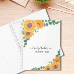 Personalised Sunflower Eucalyptus  Planner<br><div class="desc">This pretty Planner is decorated with watercolor sunflowers and green eucalyptus leaves on a white  background.
You can personalise it by adding your name and changing the year.
Because we create our own artwork you won't find this exact image from other designers.
Original Watercolor © Michele Davies.</div>