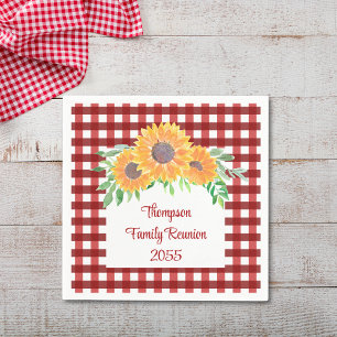 Personalised Sunflower Family Reunion  Napkin
