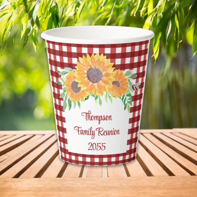 Personalised Sunflower Family Reunion  Paper Cups (Creator Uploaded)