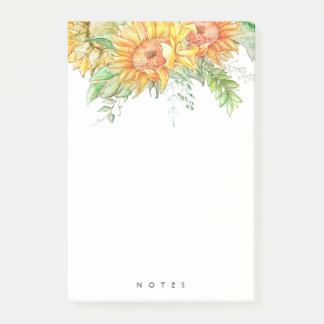 Personalised Sunflower Floral Boho Notes