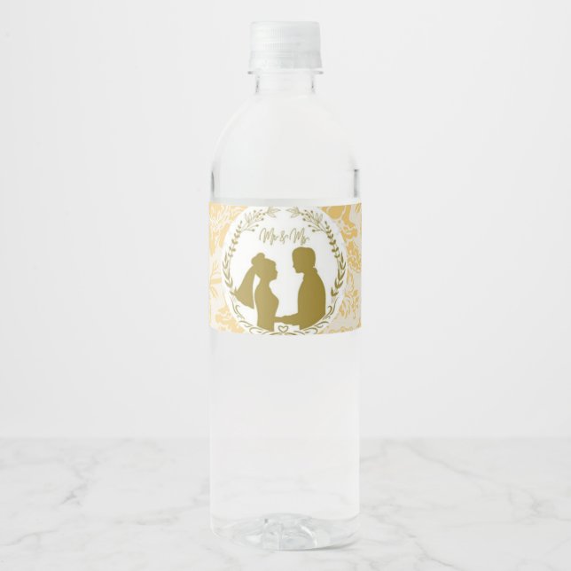 Personalised Sunflower Floral Water Bottle Label (Front)