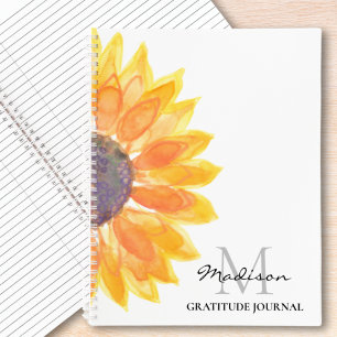 Personalised Sunflower Gratitude Journal