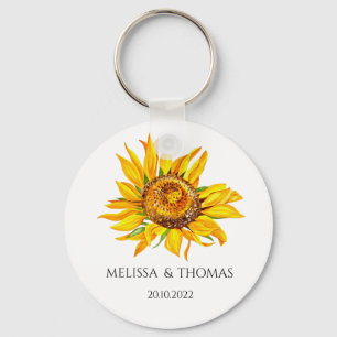 Personalised Sunflower Keychain