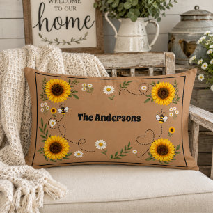 Personalised Sunflower   Lumbar Cushion