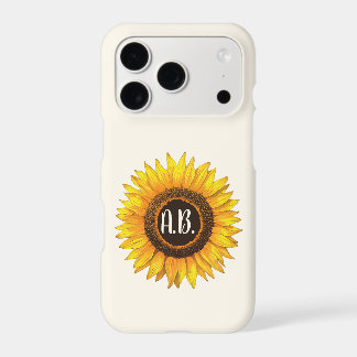 Personalised Sunflower Monogram iPhone Case