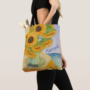 Personalised Sunflower Painting Tote Bag
